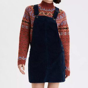 Navy Corduroy Dress Overall